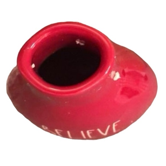 Rae Dunn By Magenta Red Believe Vase w/Elf Feet - Picture 5 of 5